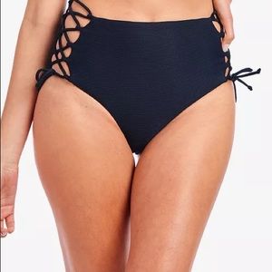 Plus Bikini Bottom - Lace up Size 2X